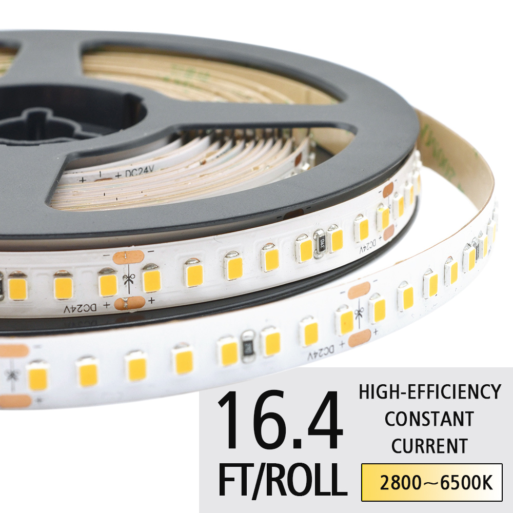 High-Efficiency Constant Voltage 2835SMD 160LEDs/M Flexible LED Tape Lighting - DC24V White LED Light